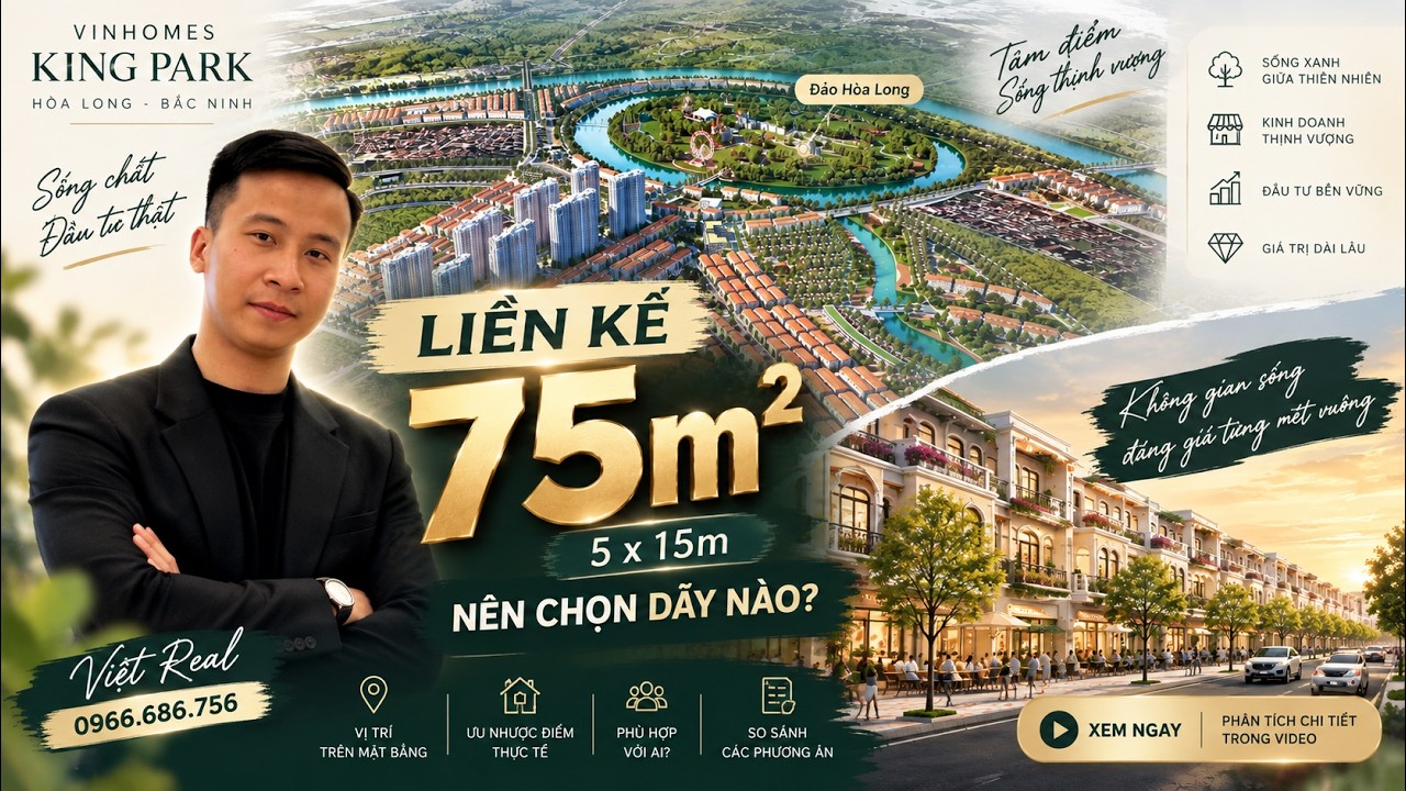 Liền kề 75m² Vinhomes King Park | 5×15m có phải diện tích cân bằng cho khách mua?